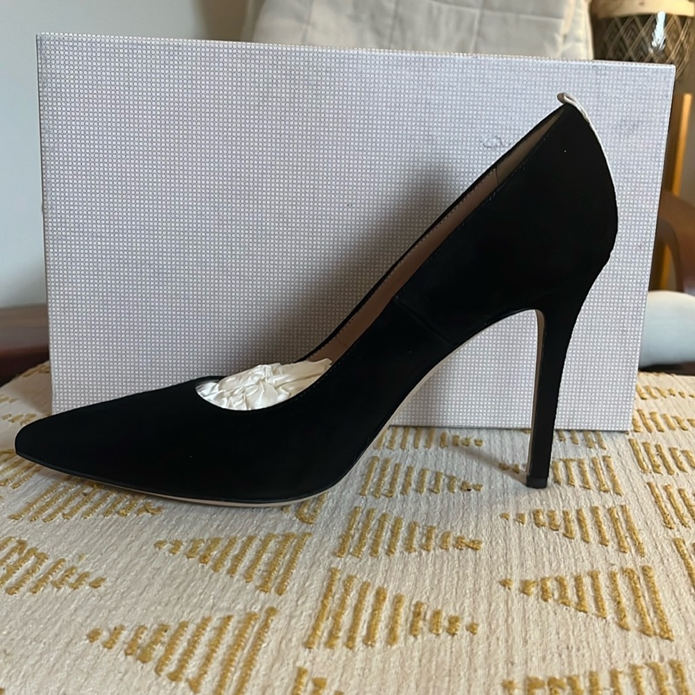 SJP “Fawn” Black suede heel